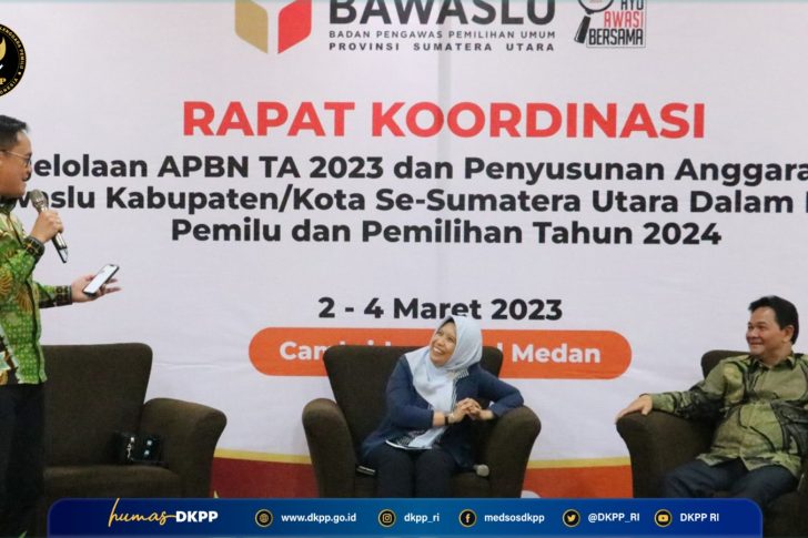 M. Tio Aliansyah, Heddy Lugito dan Ketua Bawaslu Sumut Syafrida R. Rasahan