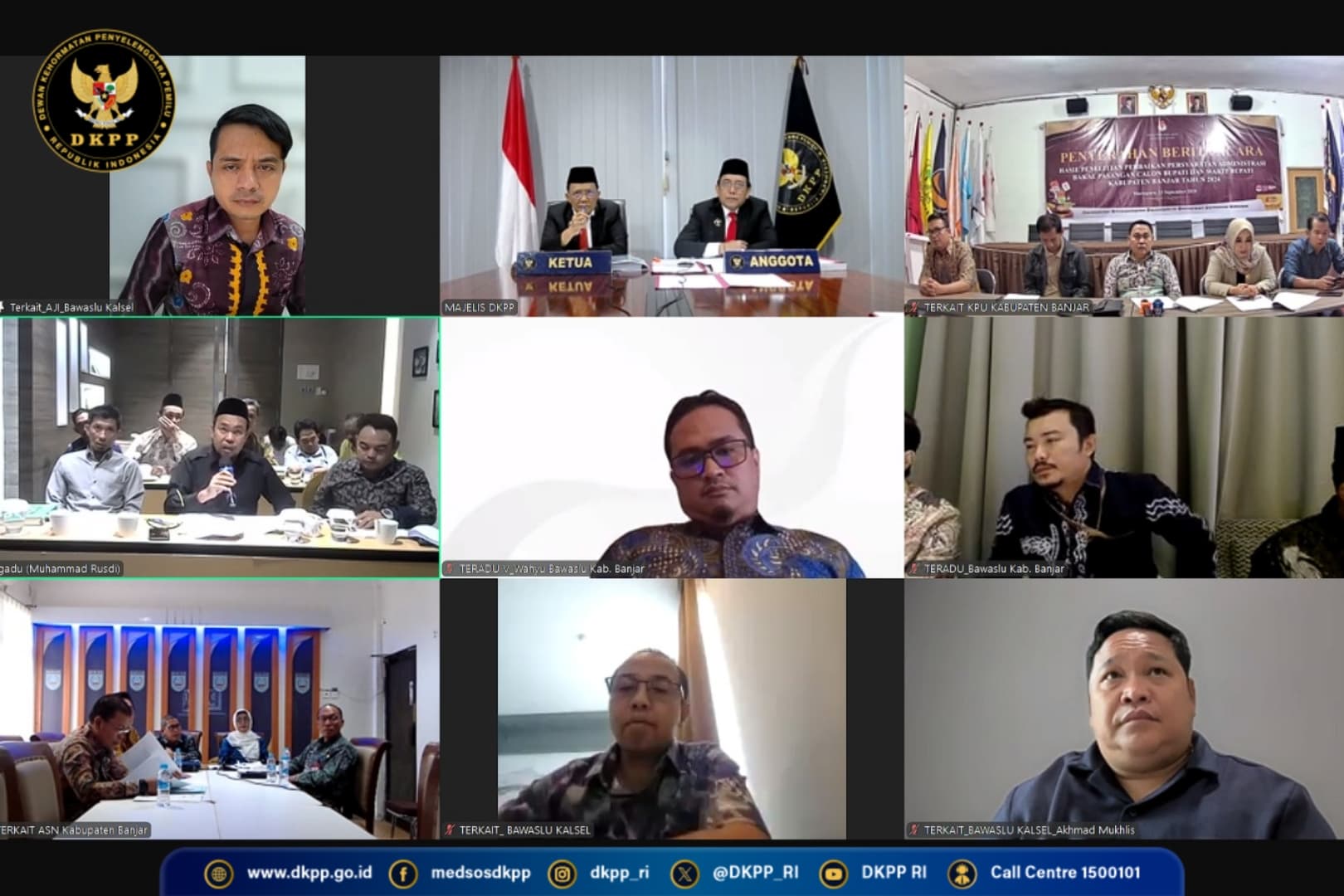 Sidang DKPP Perkara No. 21_2025 Ketua dan Anggota Bawaslu Kab Banjar