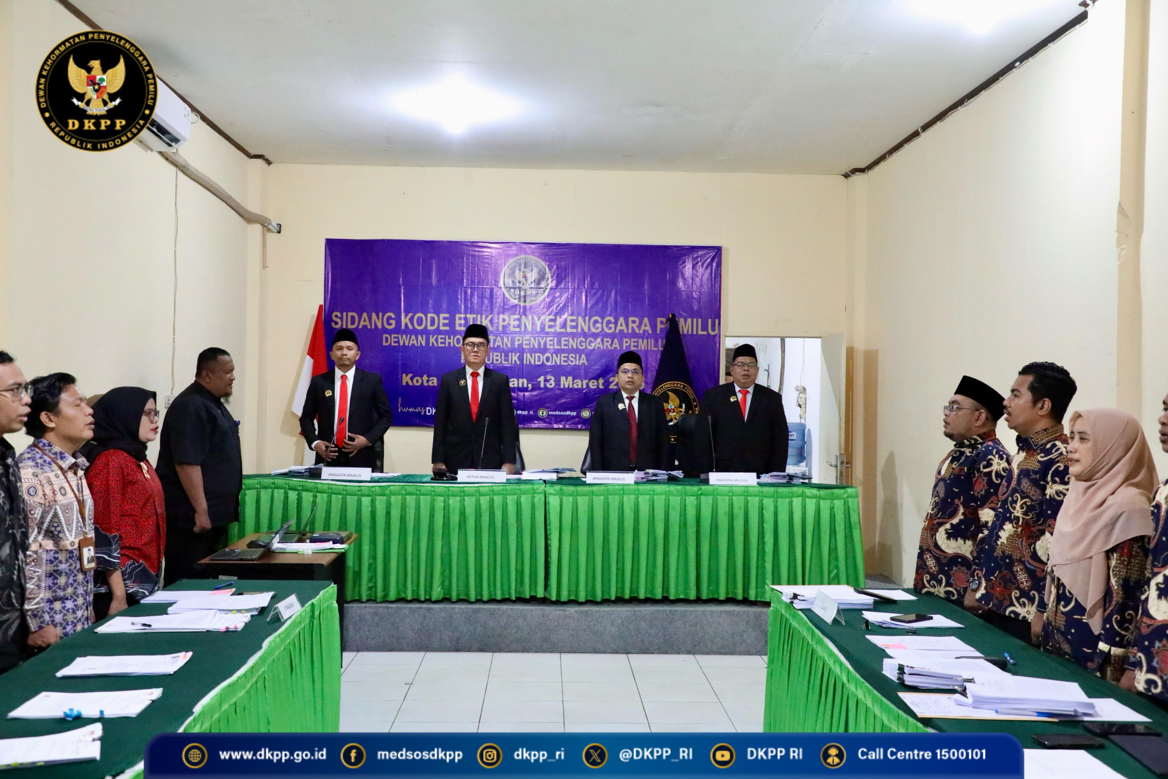 Sidang DKPP Perkara Nomor: 267-PKE-DKPP/X/2024 di Bawaslu Kota Balikpapan